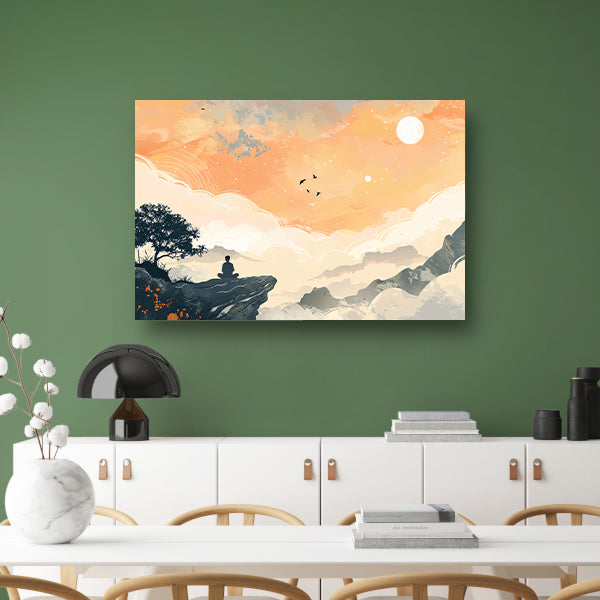 Abstracte Lijnencompositie canvas met baklijst