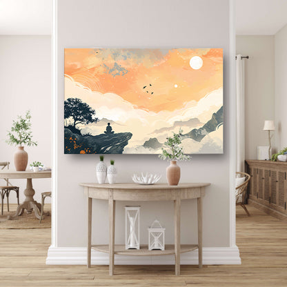 Abstracte Lijnencompositie canvas met baklijst