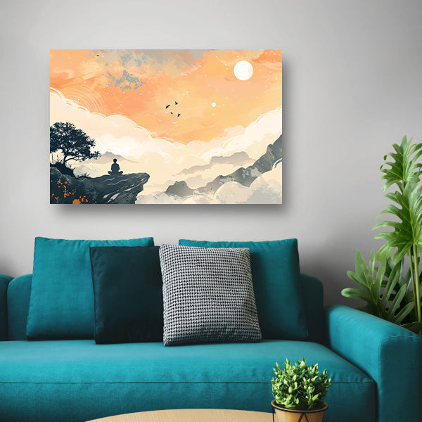 Abstracte Lijnencompositie canvas met baklijst