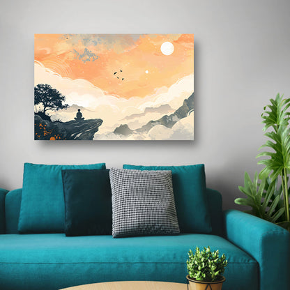 Abstracte Lijnencompositie canvas met baklijst