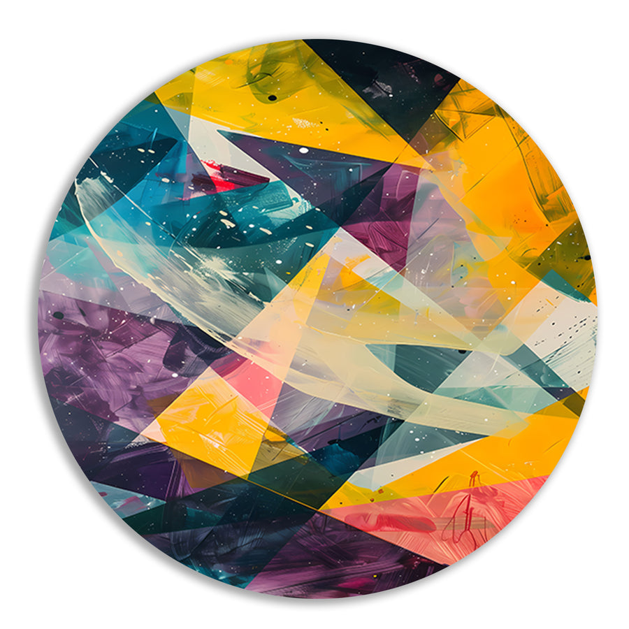 Abstract Expressie met Levendige Kleuren aluminium muurcirkel