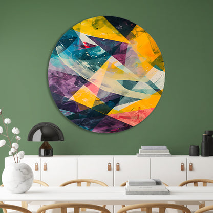 Abstract Expressie met Levendige Kleuren aluminium muurcirkel