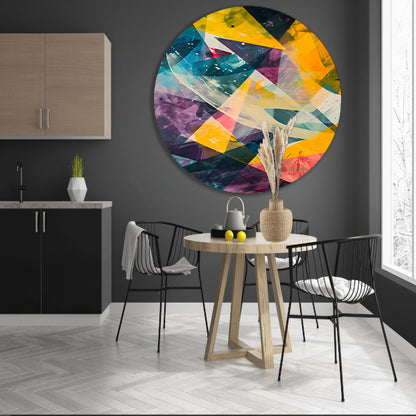 Abstract Expressie met Levendige Kleuren aluminium muurcirkel