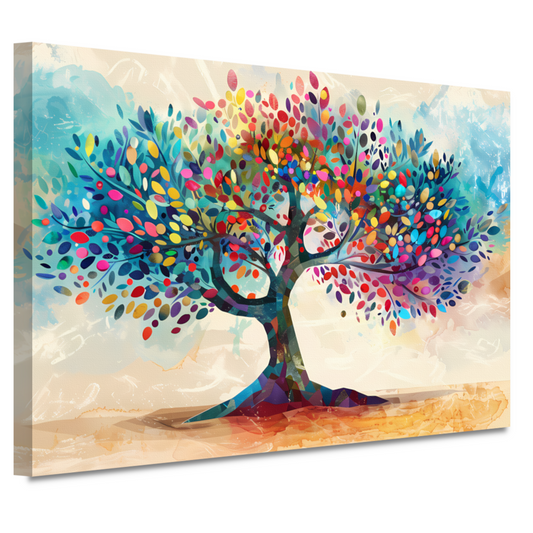 Abstracte Kleurrijke Boom canvas