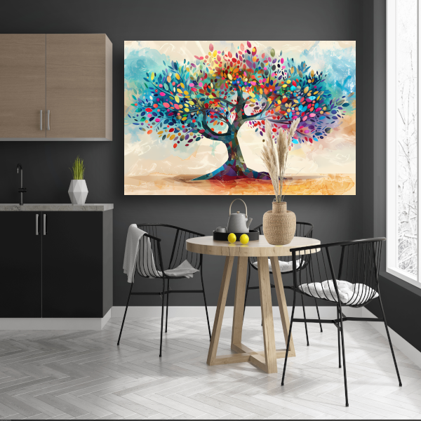 Abstracte Kleurrijke Boom canvas