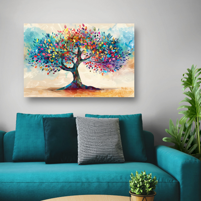 Abstracte Kleurrijke Boom canvas