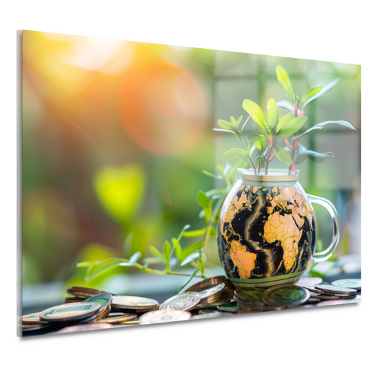 Minimalistische plantenkaart acrylglas