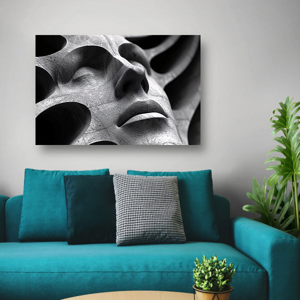 Abstract Buste in Schaduw en Licht canvas