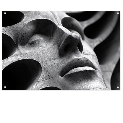 Abstract Buste in Schaduw en Licht tuinposter
