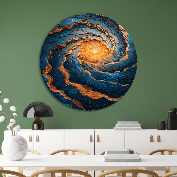 Draaikolk van Kleuren in het Universum aluminium muurcirkel