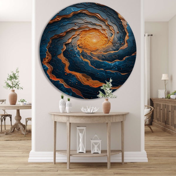 Draaikolk van Kleuren in het Universum aluminium muurcirkel