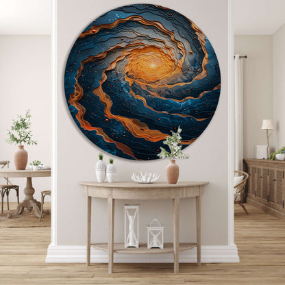Draaikolk van Kleuren in het Universum aluminium muurcirkel