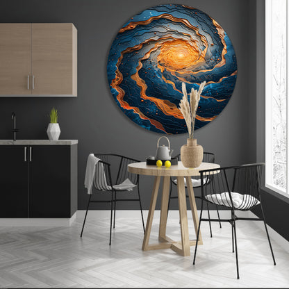 Draaikolk van Kleuren in het Universum aluminium muurcirkel