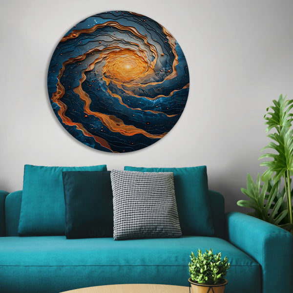 Draaikolk van Kleuren in het Universum aluminium muurcirkel