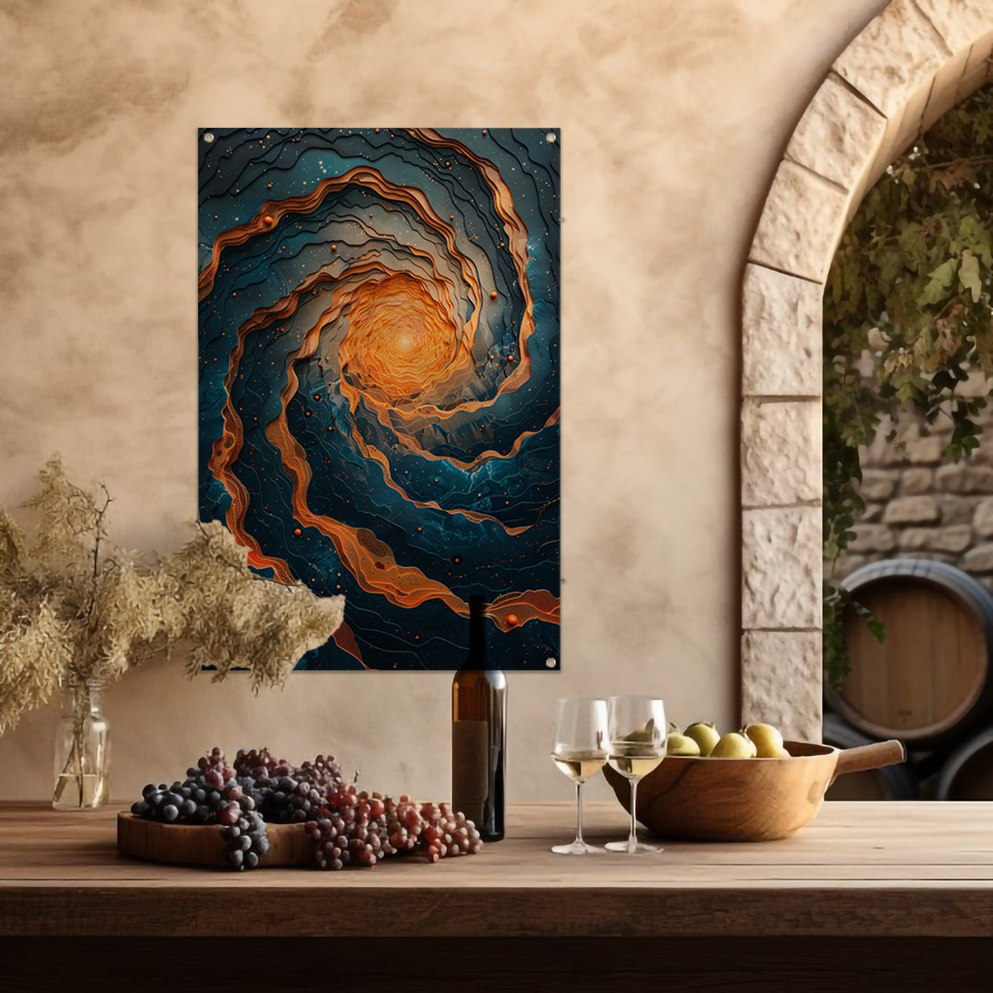Draaikolk van Kleuren in het Universum tuinposter