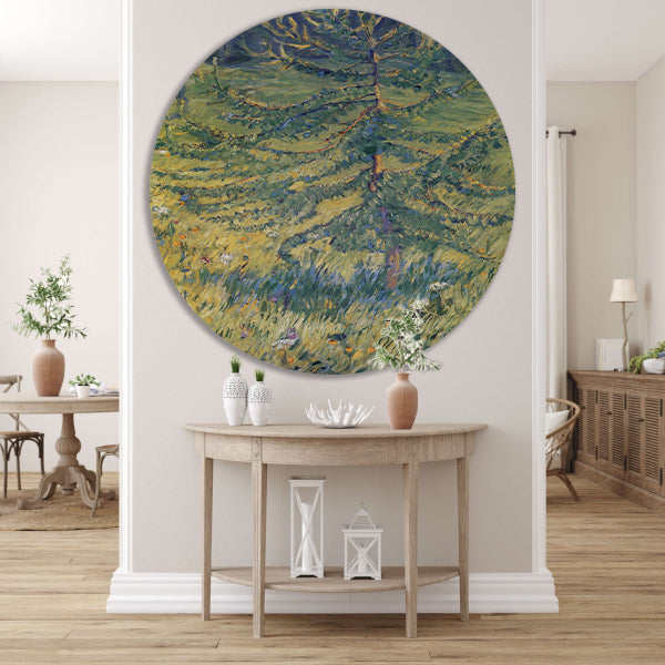 Kleine lariksboom - Franz Marc aluminium muurcirkel