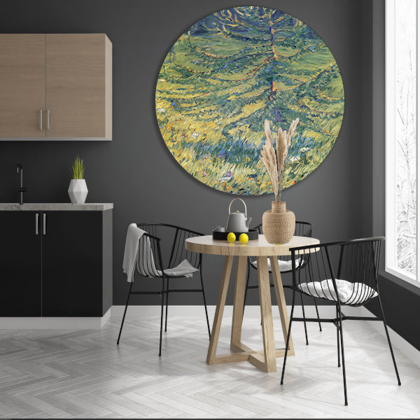 Kleine lariksboom - Franz Marc aluminium muurcirkel