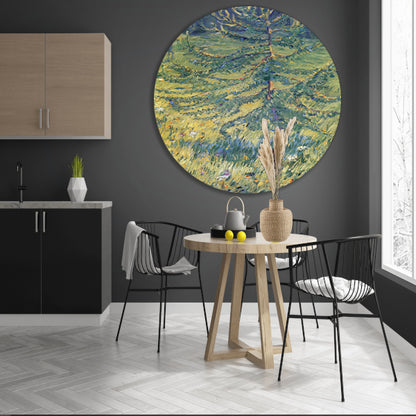 Kleine lariksboom - Franz Marc aluminium muurcirkel