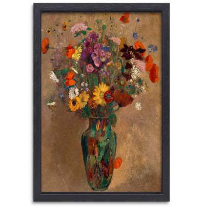Groot boeket wilde bloemen - Odilon Redon canvas met baklijst