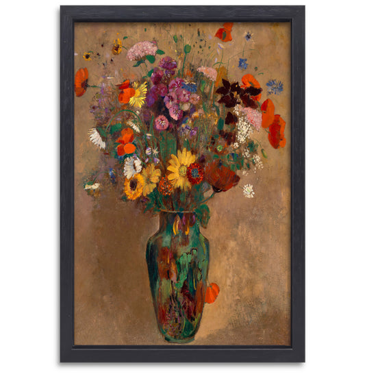 Groot boeket wilde bloemen - Odilon Redon canvas met baklijst