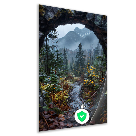 Pad door het herfstbos poster