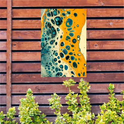 Abstracte kleurrijke patronen in moderne kunst tuinposter