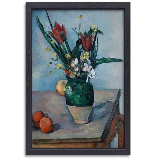 De vaas met tulpen - Paul Cézanne canvas met baklijst