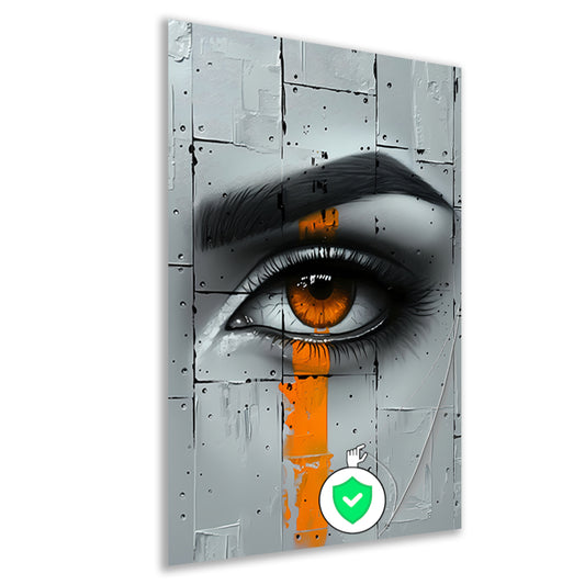 Abstract oog in moderne Street Art-stijl poster