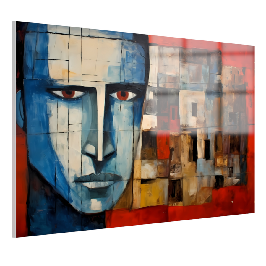 Intense Blik in Abstracte Delen acrylglas