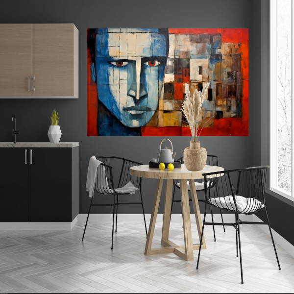 Intense Blik in Abstracte Delen acrylglas