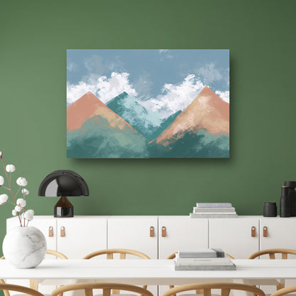 Digitale kunst van bergen en wolken acrylglas