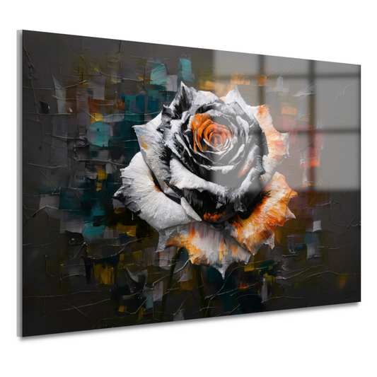 Kleurrijke Abstractie van een Roos acrylglas