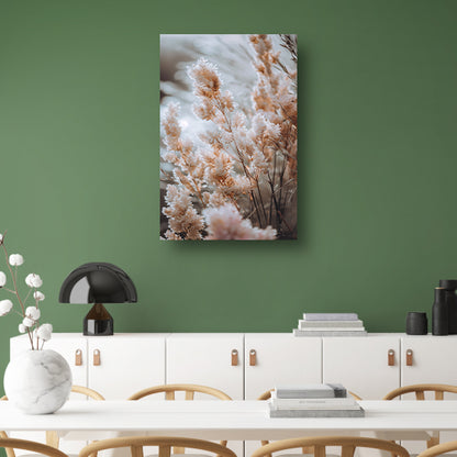 Zachte Beige Bloemen in de Wind poster