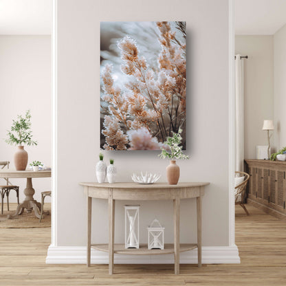 Zachte Beige Bloemen in de Wind canvas