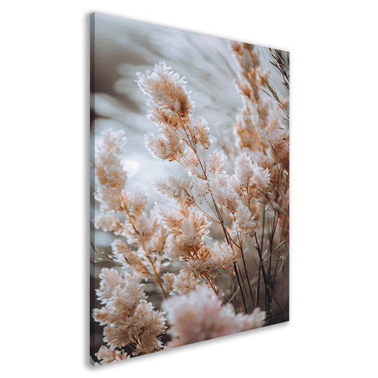 Zachte Beige Bloemen in de Wind canvas