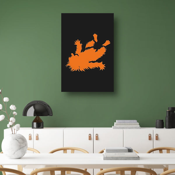 Oranje rat valt over zwarte achtergrond canvas