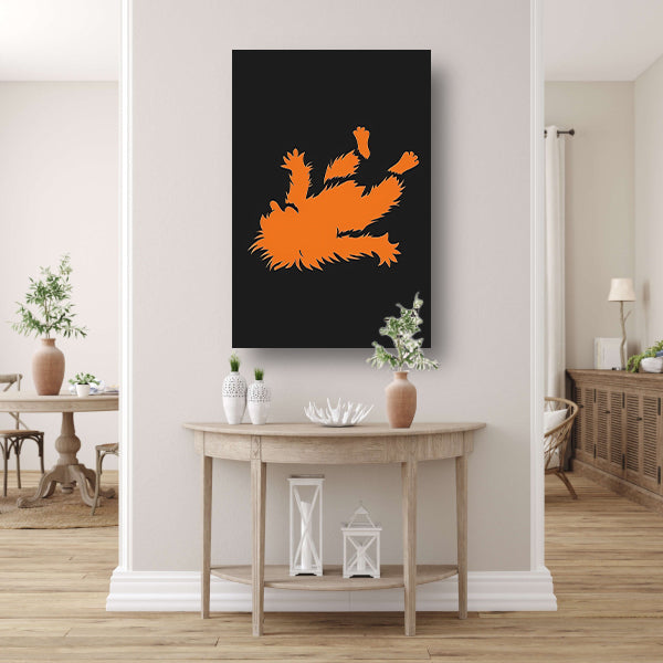Oranje rat valt over zwarte achtergrond canvas