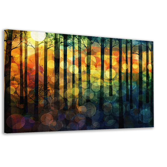 Kleurrijk abstract boslandschap in moderne stijl canvas