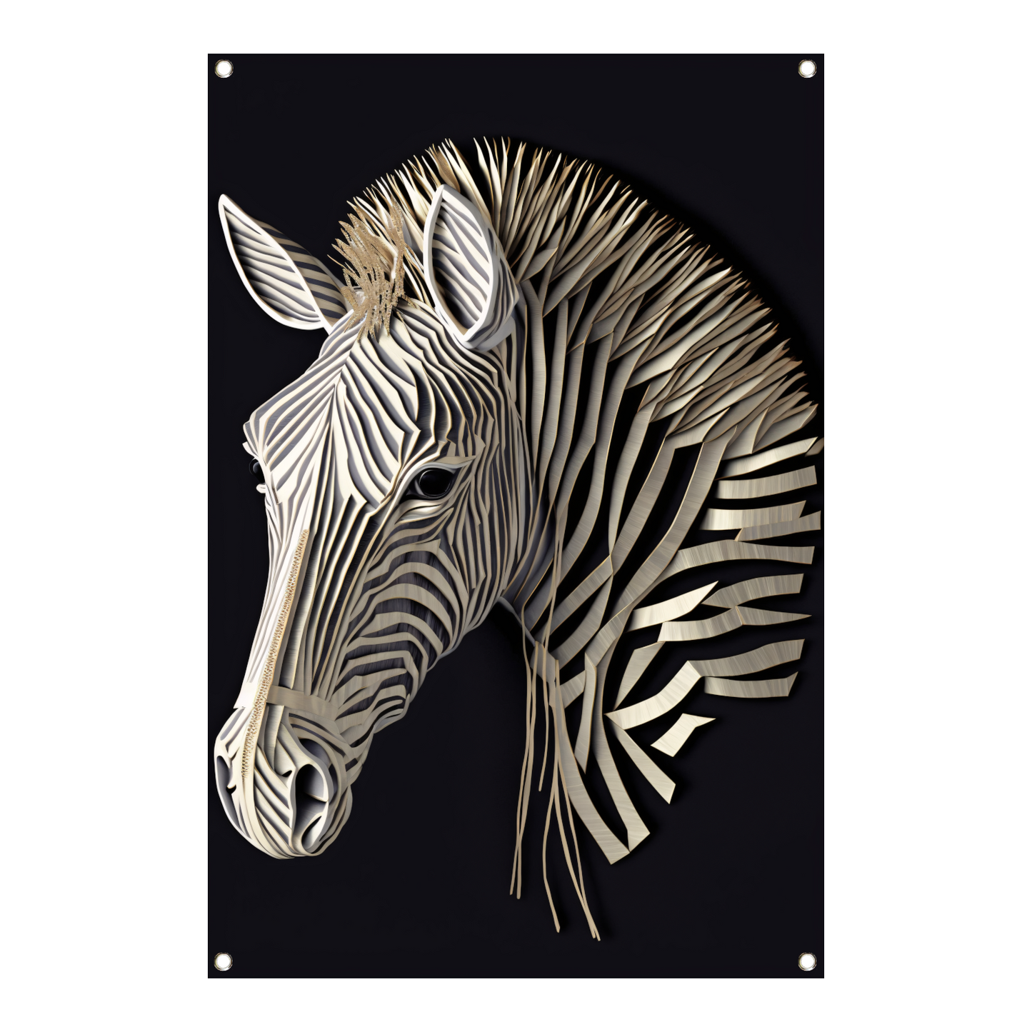 Abstracte zebra, Zwart-wit kunst tuinposter