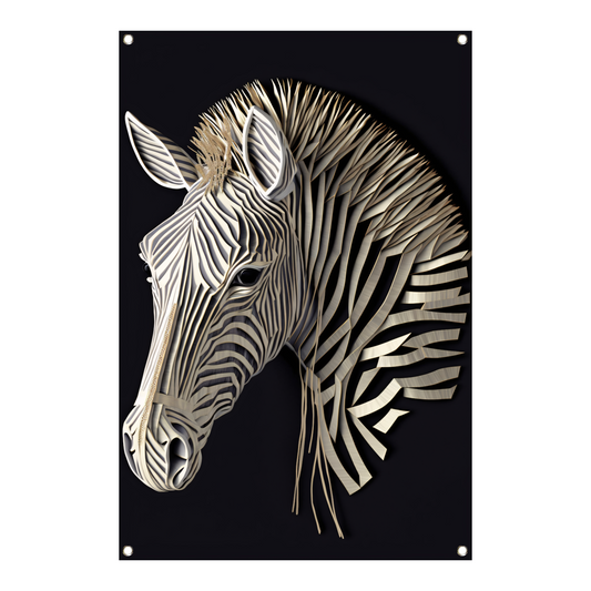 Abstracte zebra, Zwart-wit kunst tuinposter