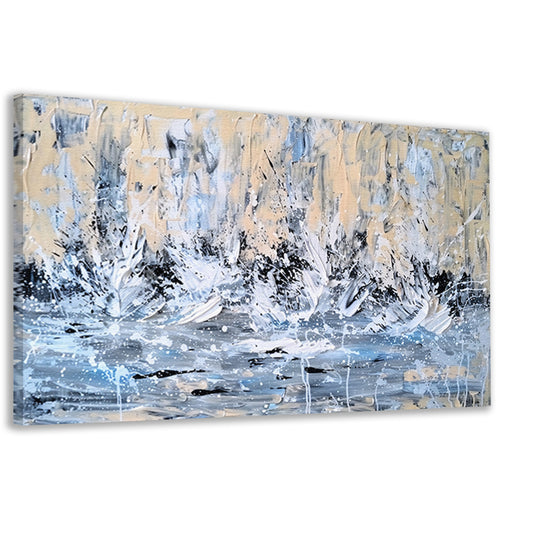 Dynamisch abstract schilderij van waterval canvas