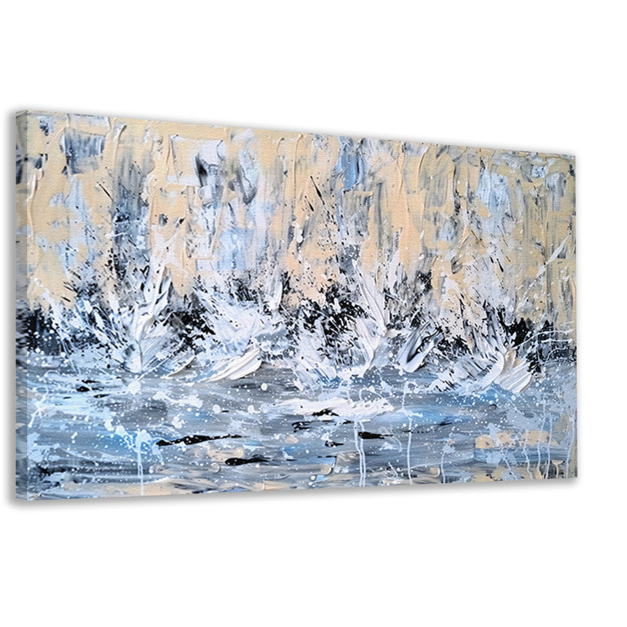 Dynamisch abstract schilderij van waterval canvas