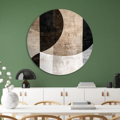 Minimalistische Sepia en Monochrome Abstractie forex muurcirkel