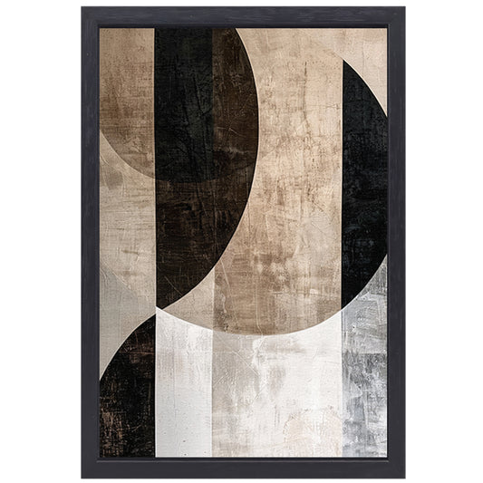 Minimalistische Sepia en Monochrome Abstractie canvas met baklijst