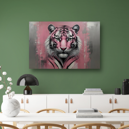 Abstracte Tijger in Roze en Zwart acrylglas