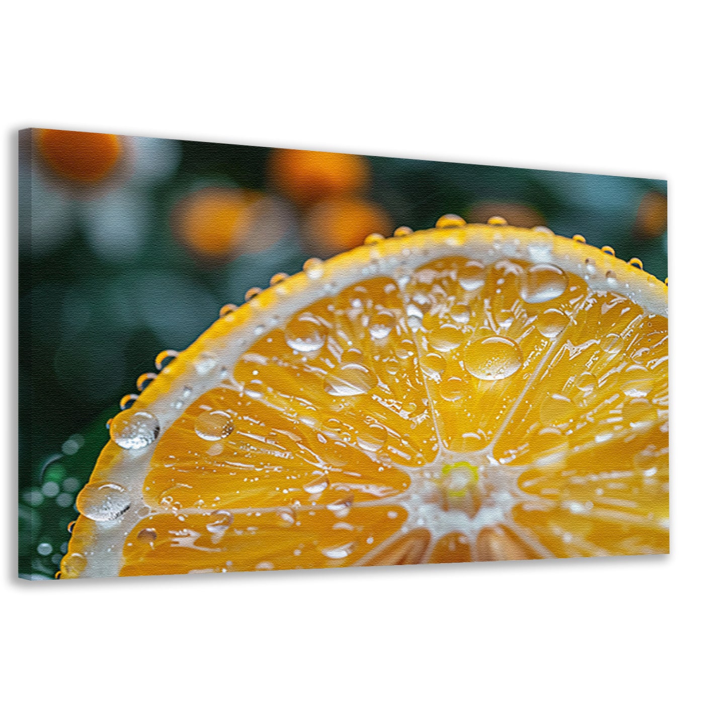 Close-up van een citroen met waterdruppels canvas