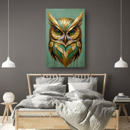 Moderne Gouden Uil in Art Deco Stijl poster