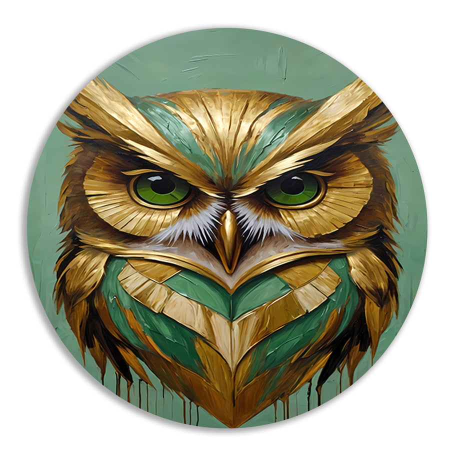 Moderne Gouden Uil in Art Deco Stijl forex muurcirkel