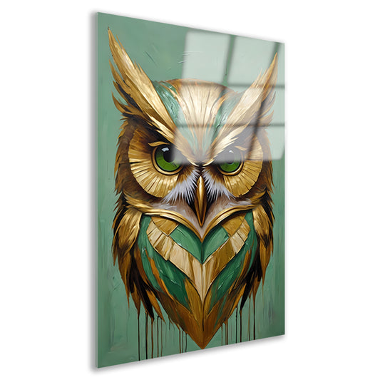 Moderne Gouden Uil in Art Deco Stijl acrylglas