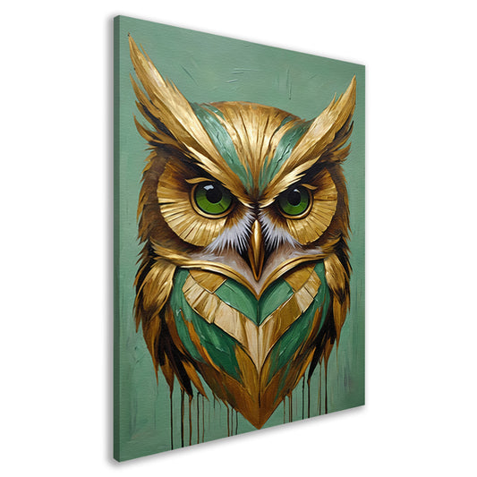 Moderne Gouden Uil in Art Deco Stijl canvas